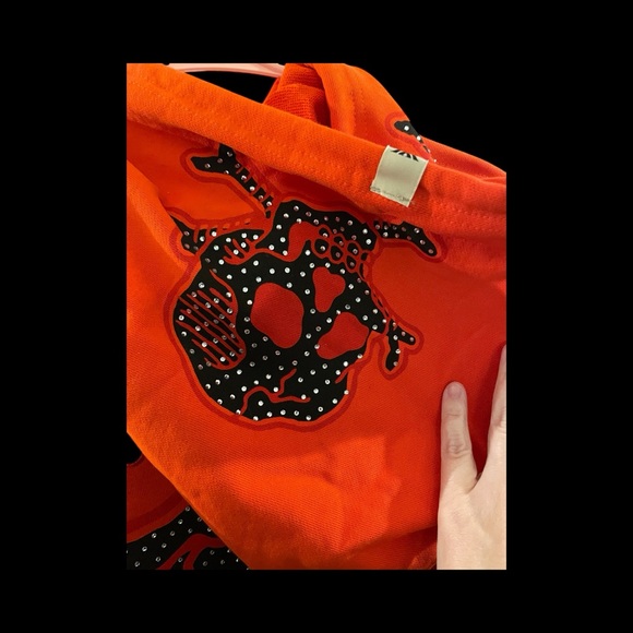 Watson Vibrant Red Skull Graphic Hoodie - Picture 4 of 7